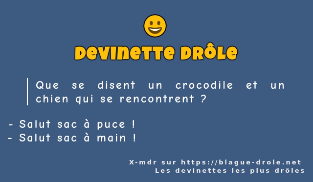 Que se disent un crocodile et un chien qui...