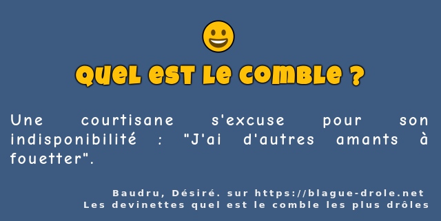 Une courtisane s'excuse pour son...