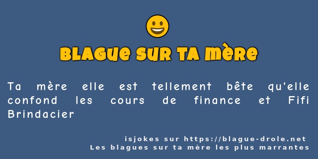 Ta mère elle est tellement bête qu'elle...