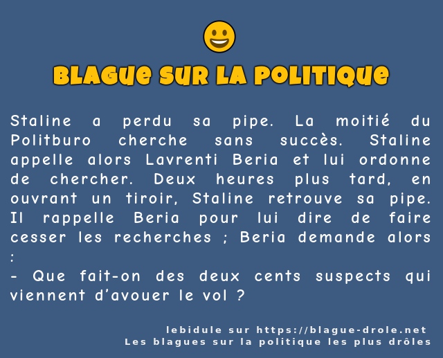Staline a perdu sa pipe. La moitié du...