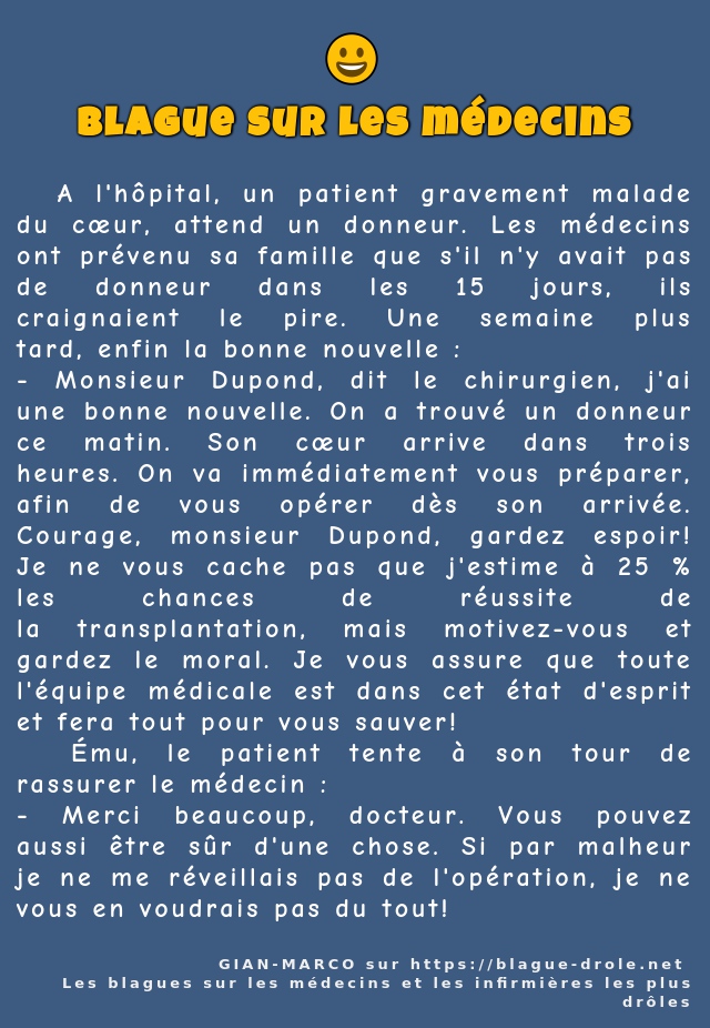   A l'hôpital, un patient gravement malade...