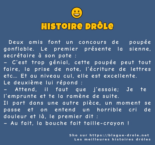  Deux amis font un concours de  poupée...