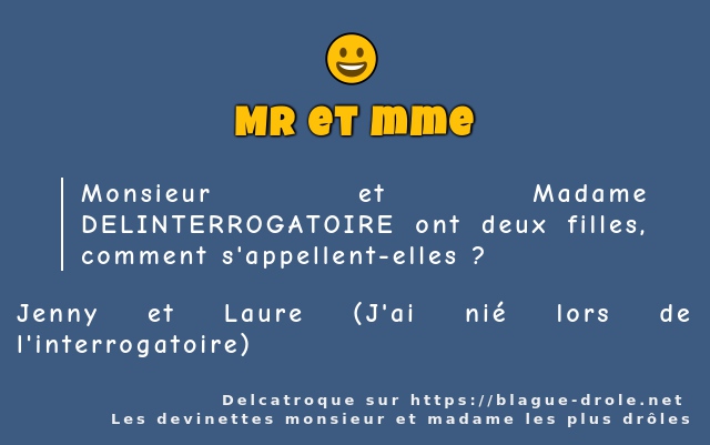 Monsieur et Madame DELINTERROGATOIRE ont...