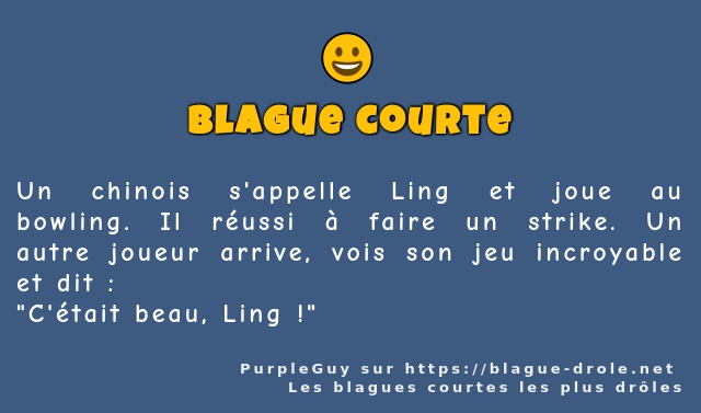 Un chinois s'appelle Ling et joue au...