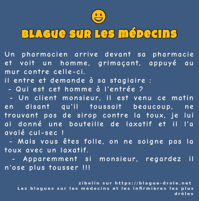 Un pharmacien arrive devant sa pharmacie et...