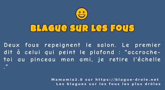 Deux fous repeignent le salon. Le premier...