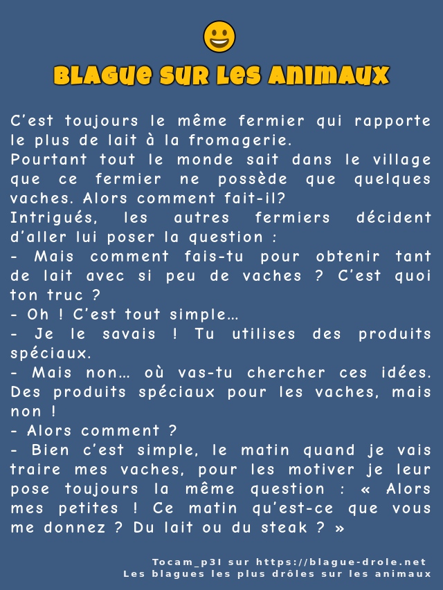 C’est toujours le même fermier qui rapporte...