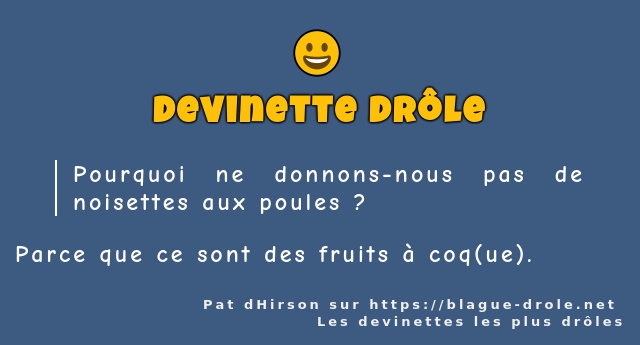 Pourquoi ne donnons-nous pas de noisettes...