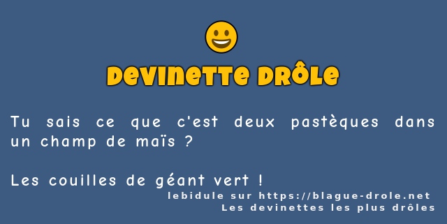 Tu sais ce que c'est deux pastèques dans un...