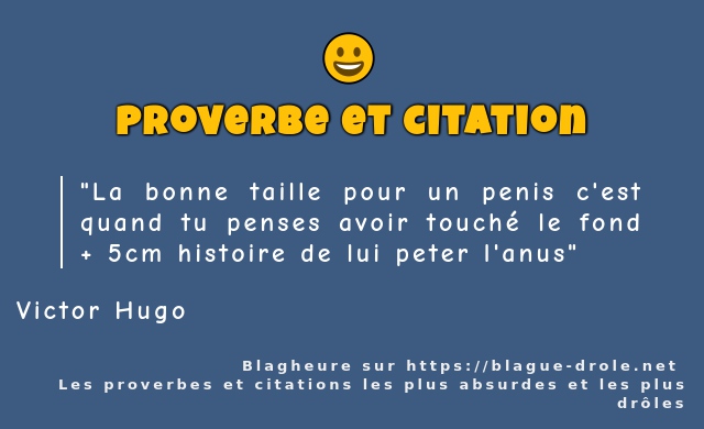 La bonne taille pour un penis c'est quand tu...