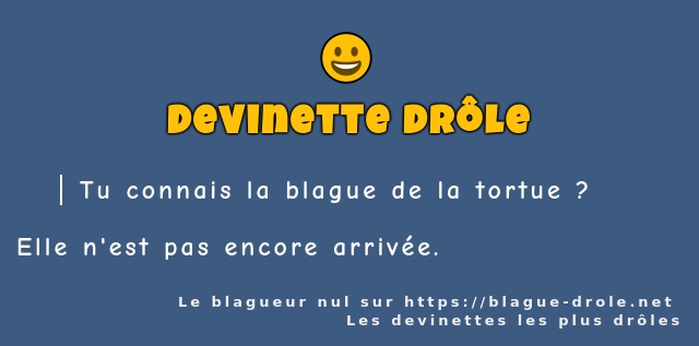 Tu connais la blague de la tortue ?