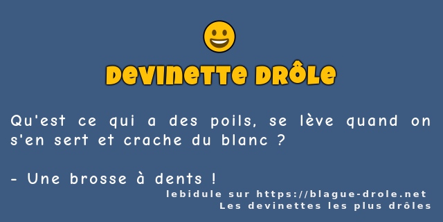 Qu'est ce qui a des poils, se lève quand on...
