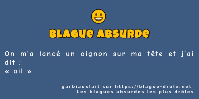 On m’a lancé un oignon sur ma tête et j’ai...