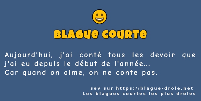 Aujourd'hui, j'ai conté tous les devoir que...