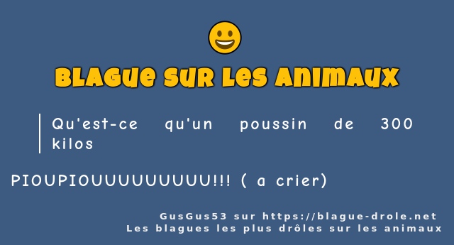 Qu'est-ce qu'un poussin de 300 kilos 