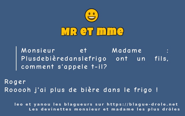 Monsieur et Madame : Plusdebièredanslefrigo...