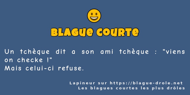 Un tchèque dit a son ami tchèque : viens on...