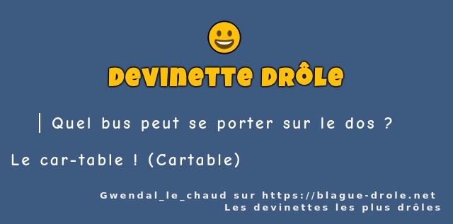 Quel bus peut se porter sur le dos ?