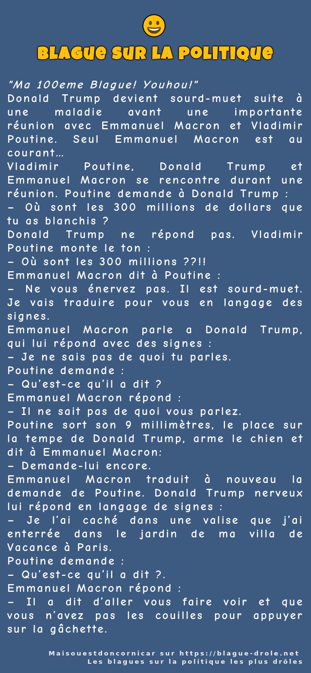 Ma 100eme Blague! Youhou!
