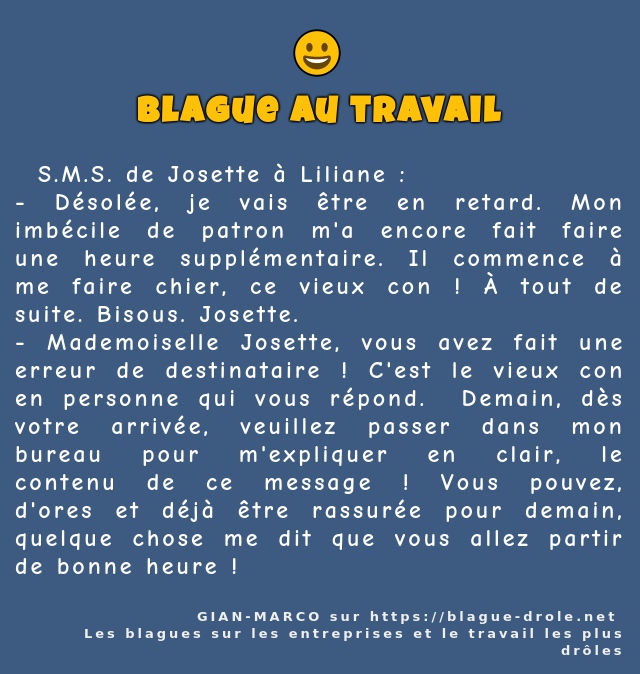   S.M.S. de Josette à Liliane :