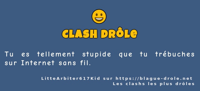 Tu es tellement stupide que tu trébuches sur...