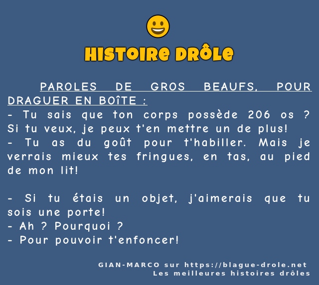   PAROLES DE GROS BEAUFS, POUR DRAGUER EN...