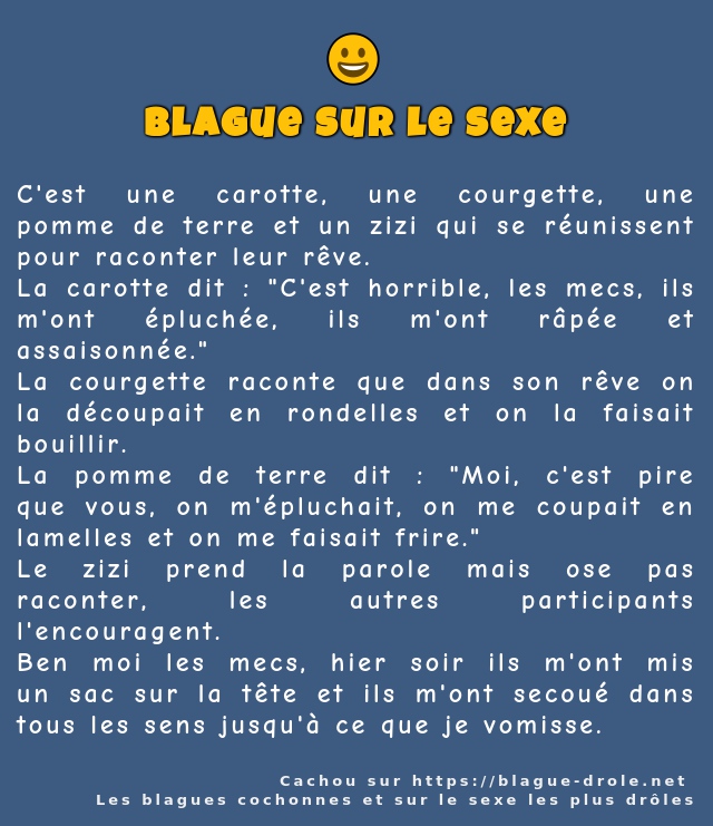 C'est une carotte, une courgette, une pomme...