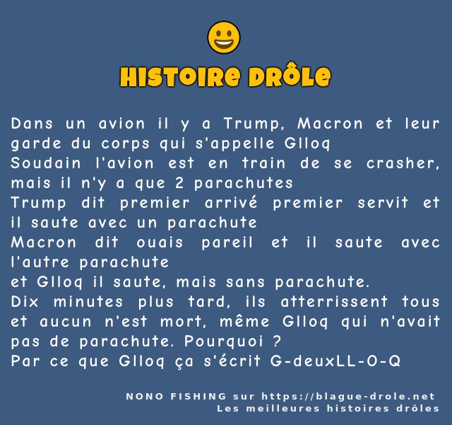 Dans un avion il y a Trump, Macron et leur...