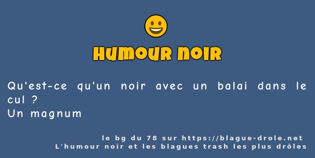 Qu'est-ce qu'un noir avec un balai dans le...