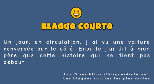 Un jour, en circulation, j ai vu une voiture...
