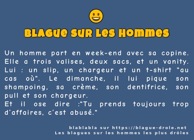 Un homme part en week-end avec sa copine....