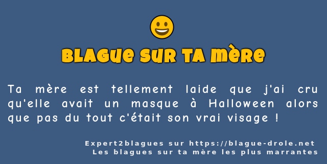 Ta mère est tellement laide que j'ai cru...