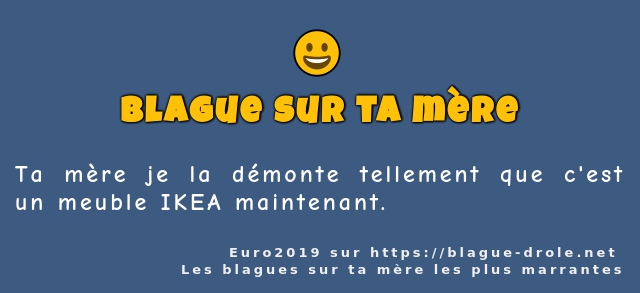Ta mère je la démonte tellement que c'est un...