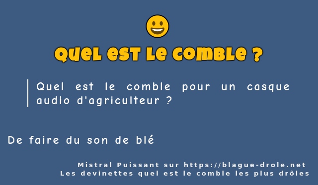Quel est le comble pour un casque audio...